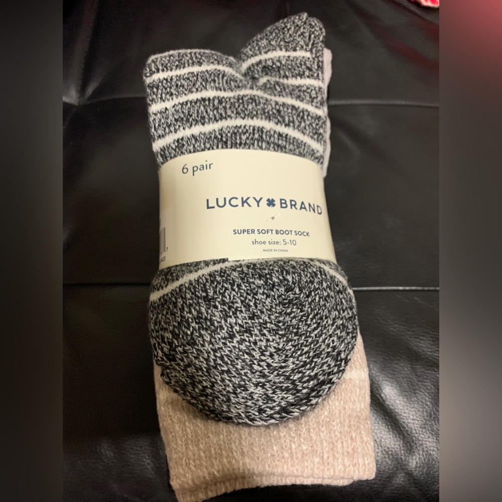 Lucky Brand ladies boot sock 6 pairs